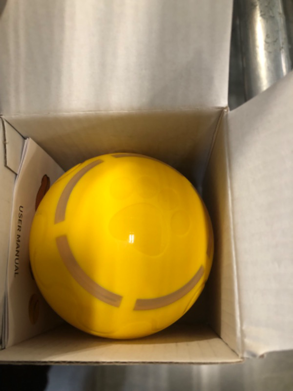 Photo 1 of Belobill Smart Interactive Dog Toys Ball with Remote Control, LED Lights, Made of Natural Rubber, Automatic Rolling Ball, Jumping Activation Ball (Designed for Small or Medium Dog, Yellow) With Remote Control Yellow