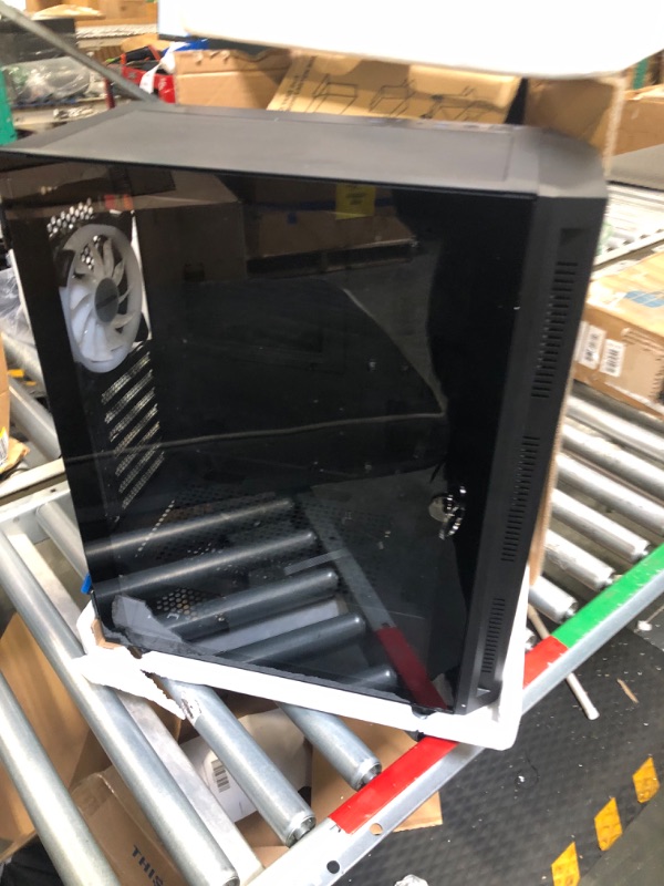 Photo 1 of MUSETEX ATX PC Case Pre-Install 6 PWM ARGB Fans, Mid Tower Gaming Case with Opening Tempered Glass Side Panel Door, Mesh Computer Case, TW8