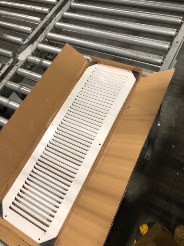 Photo 2 of 30"w X 8"h Steel Return Air Grilles - Sidewall and Ceiling - HVAC Duct Cover - White [Outer Dimensions: 31.75"w X 9.75"h] 30 X 8 White