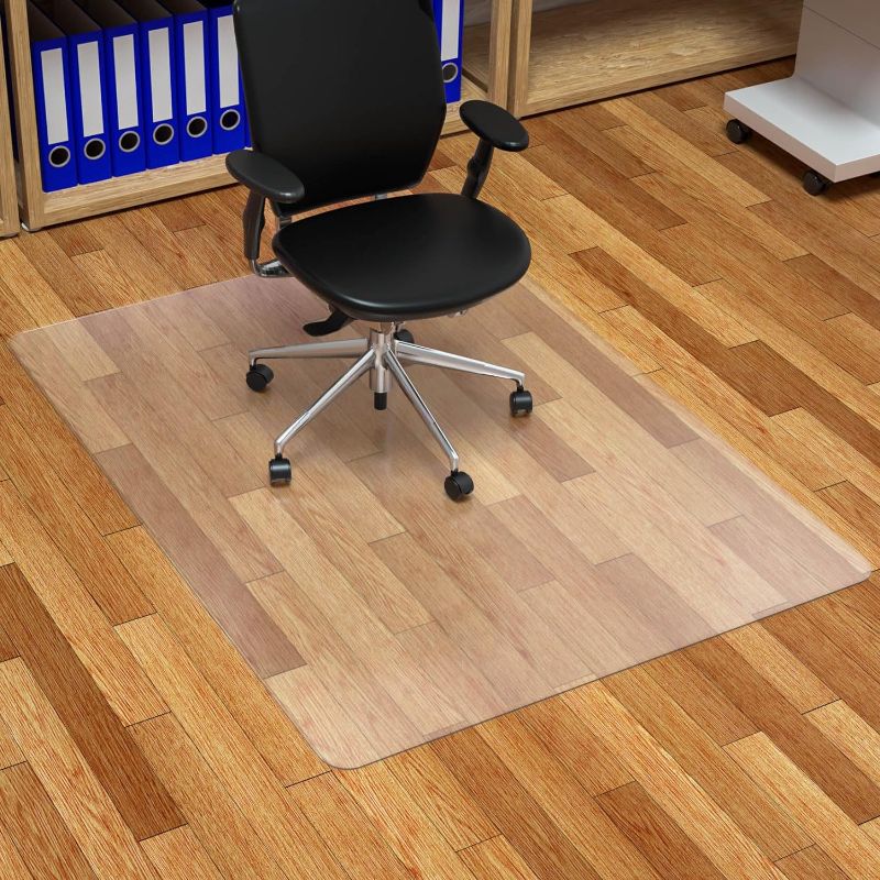 Photo 1 of FuturHydro Office Chair Mat for Hardwood Floor, 36" x 48" Clear Computer Chair Mat, Plastic Rolling Chair Mat for Office, Home and Gaming Floors (Rectangle)