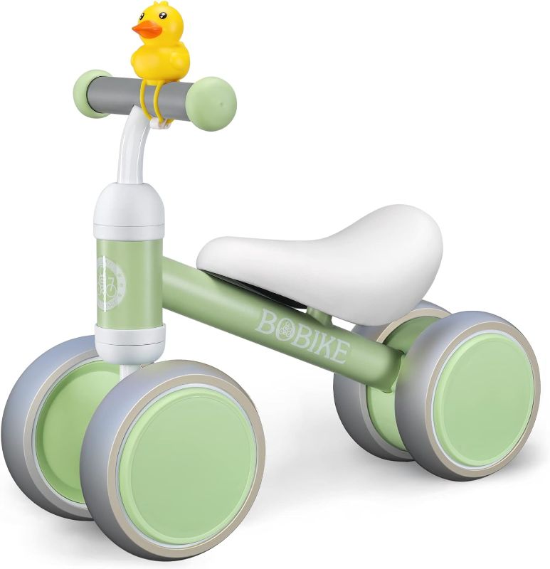 Photo 1 of Bobike Baby Balance Bike Toys for 1 Year Old Gifts Boys Girls 10-24 Months Kids Toy Toddler Best First Birthday Gift Children Walker No Pedal Infant 4 Wheels Bicycle … (Macaron Green)