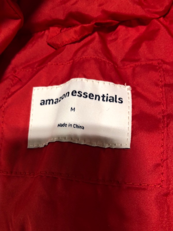 Photo 4 of Amazon Essentials Women's Heavyweight Diamond Quilted Knee Length Puffer Coat Medium Red