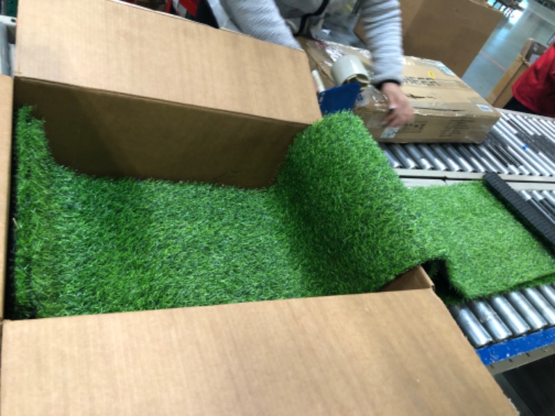 Photo 3 of XLX TURF Artificial Grass Table Runner 12 x 36 Inch, Green Christmas Table Runer Tabletop Decor for Wedding Party Baby Bridal Shower