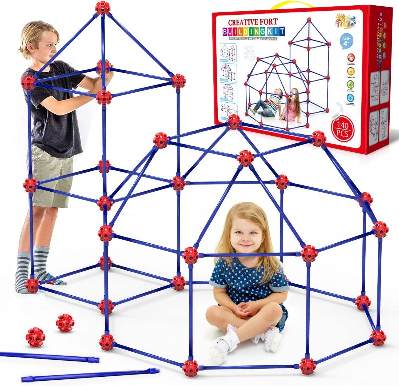 Photo 1 of Fort Building Kit for Kids,STEM Construction Toys, Educational Gift for 4 5 6 7 8 9 10 11 12 Years Old Boys and Girls,Ultimate Creative Set for Indoor & Outdoors Activity,140 Pcs