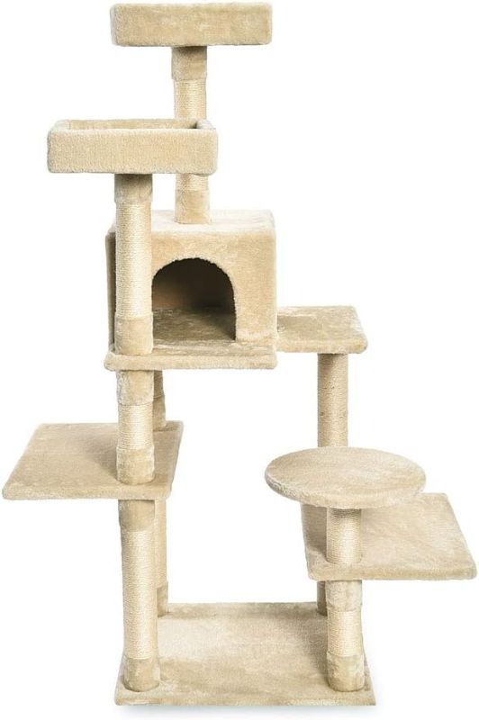 Photo 1 of Amazon Basics Medium Cat Condo Tree Furniture Tower - 22 x 58 x 19 Inches, Beige