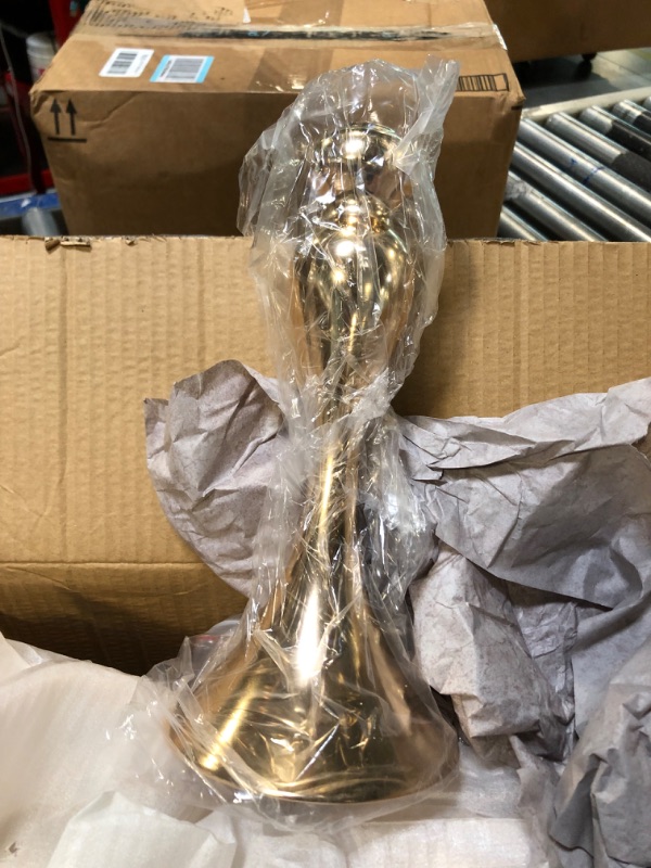 Photo 1 of 4 Pcs 21.3 inches Tall Crystal Flower Stand Wedding Road Lead Tall Flower Holders Centerpiece Crystal Flower Chandelier Metal Flower Vase for Reception Tables Wedding Supplies