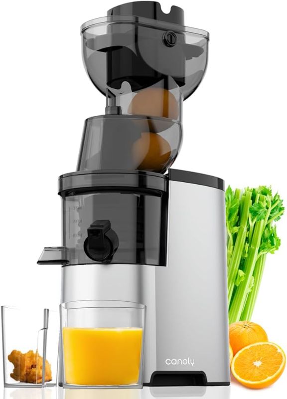 Photo 1 of Masticating Juicer Machines, 3.5-inch (88mm) Powerful Slow Cold Press Juicer with Large Feed Chute, Electric Masticating Juicers for Vegetables and Fruits, Easy to Clean with Brush