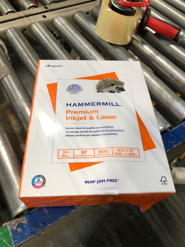 Photo 1 of Hammermill Printer Paper, Premium Inkjet & Laser Paper 24 Lb, 8.5 x 11 - 1 Ream (500 Sheets) - 97 Bright, Made in the USA, 166140R 1 Ream | 500 Sheets 24 lb Ink - Laser