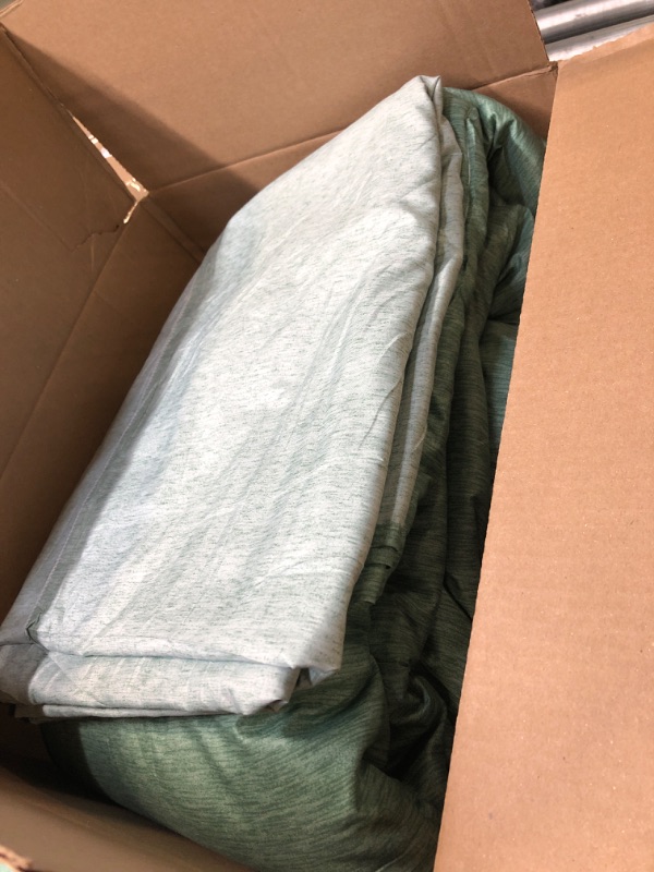 Photo 1 of 7 Pieces Boho Green Comforter Set Queen,Sage Green Bed in a Bag Comforter Reversible Soft Microfiber Bedding Set with Pillowcases,Flat Sheet,Fitted Sheet,Pillow Shams Queen 90“×90” Sage Green