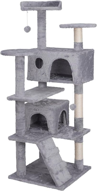 Photo 1 of 54in Cat Tree Tower for Indoor Cats Multi-Level Cat Condo Cat Bed Furniture with Scratching Post Kittens Activity Center