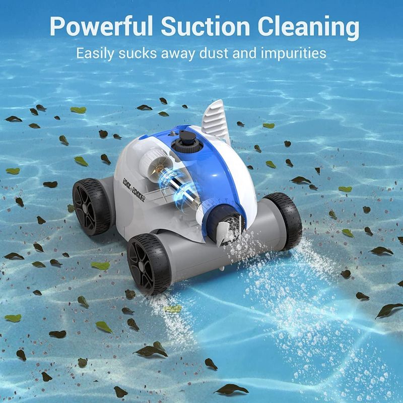 Photo 1 of Cordless Robotic Pool Cleaner, Automatic Pool Vacuum with 60-90 Mins Working Time, Rechargeable Battery, IPX8 Waterproof for Above/In-Ground Swimming Pools Up to 861 Sq Ft