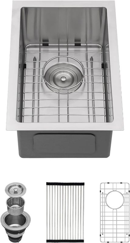 Photo 4 of  Stainless Steel Bar Sinks - Lordear Undermount RV Prep Sink 16 Gauge T304 Single Bowl Kitchen Sink Round Corner MEDIUM Sinks