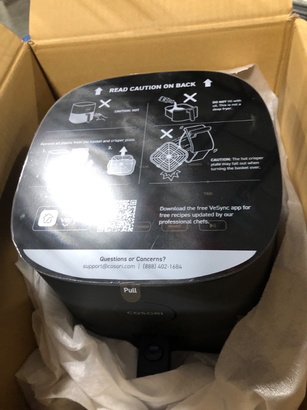 Photo 1 of COSORI Air Fryer, 5 QT, 9-in-1 Airfryer Compact Oilless Small Oven, Dishwasher-Safe, 450? freidora de aire, 30 Exclusive Recipes, Tempered Glass Display, Nonstick Basket, Quiet, Fit for 1-4 People