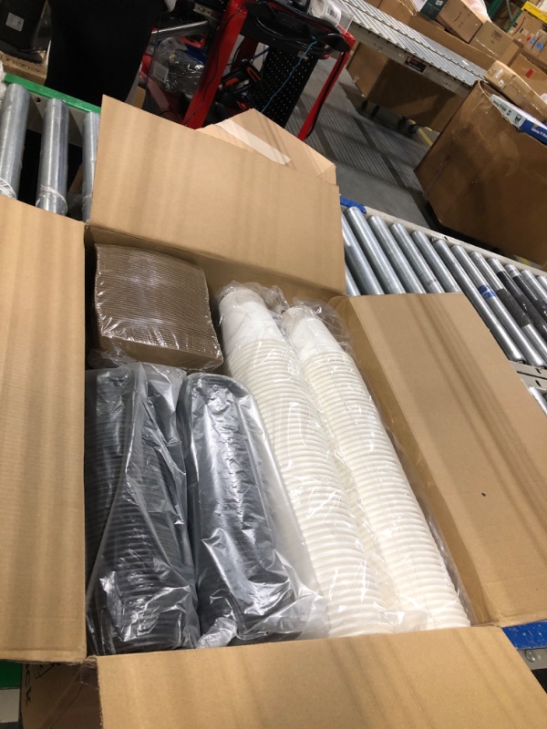 Photo 1 of [200 Pack] 12 oz Thickened Disposable Paper Coffee Cups with Lids and Sleeves,To Go Cups for Hot & Cold Beverages Tea Hot Chocolate