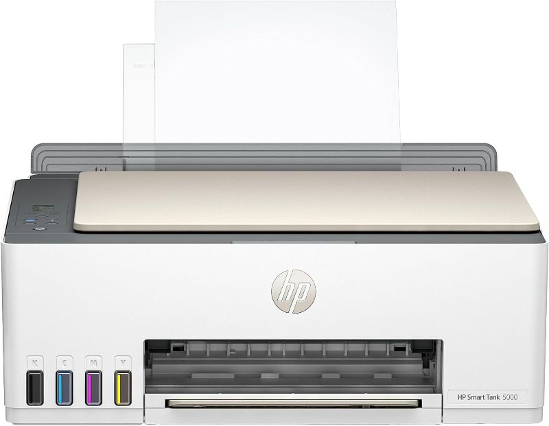 Photo 1 of HP Smart Tank 5000 Wireless All-in-One Ink Tank Printer mobile print, scan, copy, white, 17.11 x 14.23 x 6.19