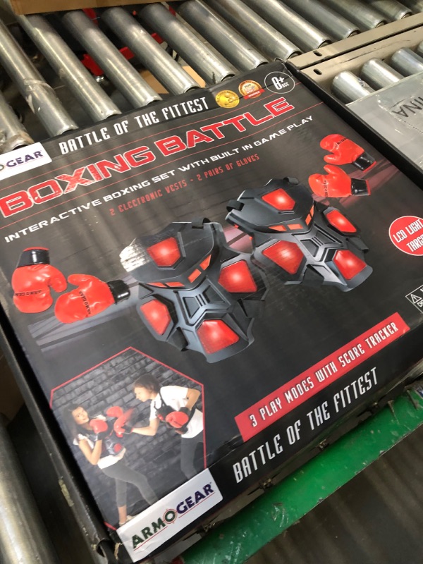 Photo 1 of ArmoGear Electronic Boxing Game | Boxing Toy for Teen Boys with 3 Play Modes | Ideal Toy Gift for Kids Boys & Girls, Ages 8 9 10 11 12 Years + | New & Improved 2 Pair Boxing Gloves