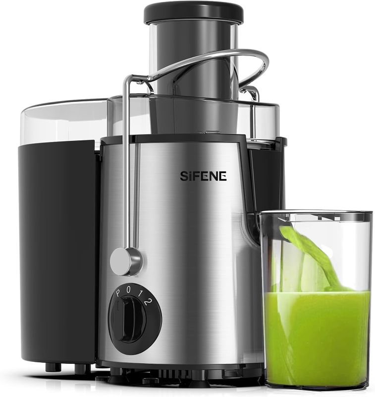 Photo 3 of SiFENE Juicer Machine, Quick Juicer Extractor Maker, 3" Big Mouth for Whole Veggies & Fruits, Easy to Clean, BPA Free, Durable Stainless Steel Kitchen Juicer