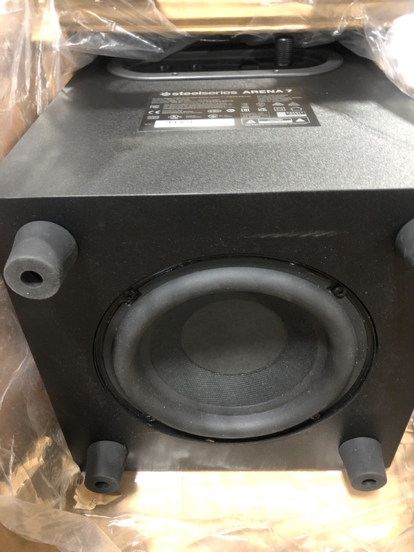 Photo 1 of SteelSeries Arena 7 Illuminated 2.1 Desktop Gaming Speakers – 2-Way Speaker Design – Powerful Bass, Subwoofer – RGB Lighting – USB, Aux, Optical, Wired – Bluetooth – PC, PlayStation, Mobile, Mac,Black
