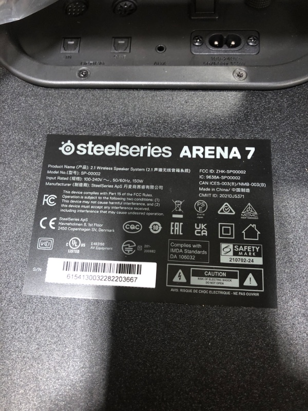 Photo 6 of SteelSeries Arena 7 Illuminated 2.1 Desktop Gaming Speakers – 2-Way Speaker Design – Powerful Bass, Subwoofer – RGB Lighting – USB, Aux, Optical, Wired – Bluetooth – PC, PlayStation, Mobile, Mac,Black
