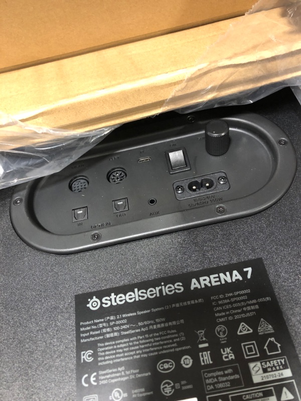 Photo 3 of SteelSeries Arena 7 Illuminated 2.1 Desktop Gaming Speakers – 2-Way Speaker Design – Powerful Bass, Subwoofer – RGB Lighting – USB, Aux, Optical, Wired – Bluetooth – PC, PlayStation, Mobile, Mac,Black
