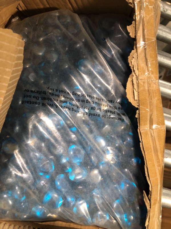 Photo 4 of kymqlyw 300 Pcs Flat Glass Marbles for Pebbles Beads Vase Fillers Vases Glass Gemstone Aquarium Decor Rocks Floral Stones Decor(Brilliant Blue)