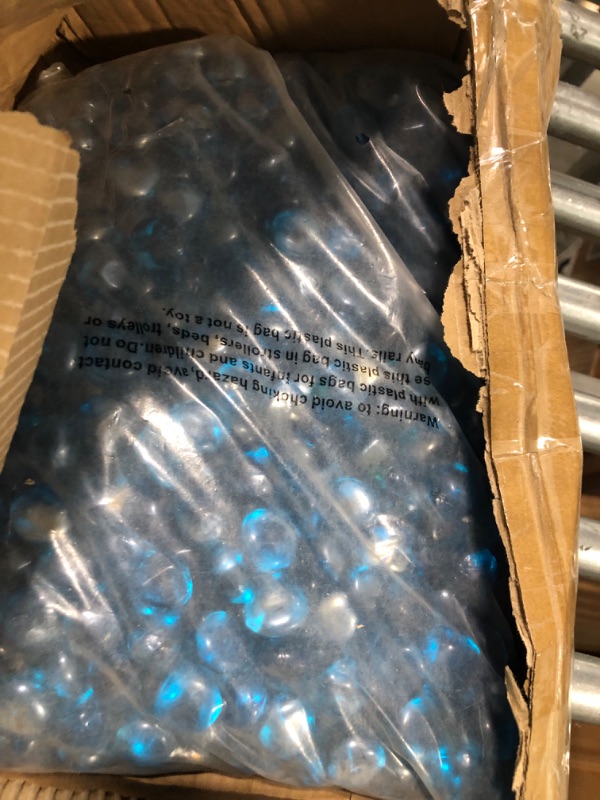 Photo 3 of kymqlyw 300 Pcs Flat Glass Marbles for Pebbles Beads Vase Fillers Vases Glass Gemstone Aquarium Decor Rocks Floral Stones Decor(Brilliant Blue)