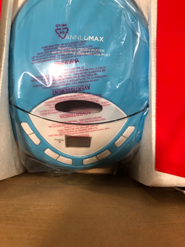 Photo 1 of KLIM Candy Kids Boombox CD Player for Kids New 2023 + FM Radio + Batteries Included + Cute Blue Radio cd Player with Speakers for Kids and Toddlers