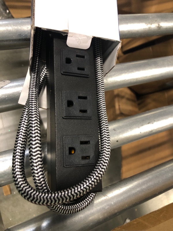 Photo 3 of Metal 8 Outlet Mountable Power Strip with Switch,Wide Spaced Heavy Duty Wall Mount Power Strip Surge Protector 1200J,6FT 14AWG Braided Cord 15A 125V 1875W for Home Office Industrial Garage Commercial 6FT Cord