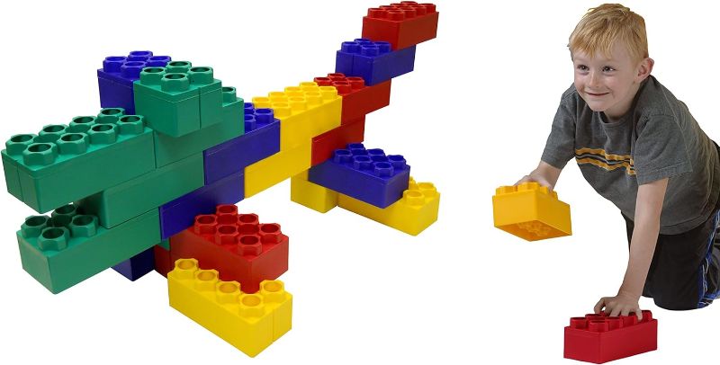 Photo 1 of 24pc Jumbo Blocks Preschool Set - 8" and 4" Large Building Blocks for Toddlers - Stackable - Creative and Educational Development for Children by Kids Adventure