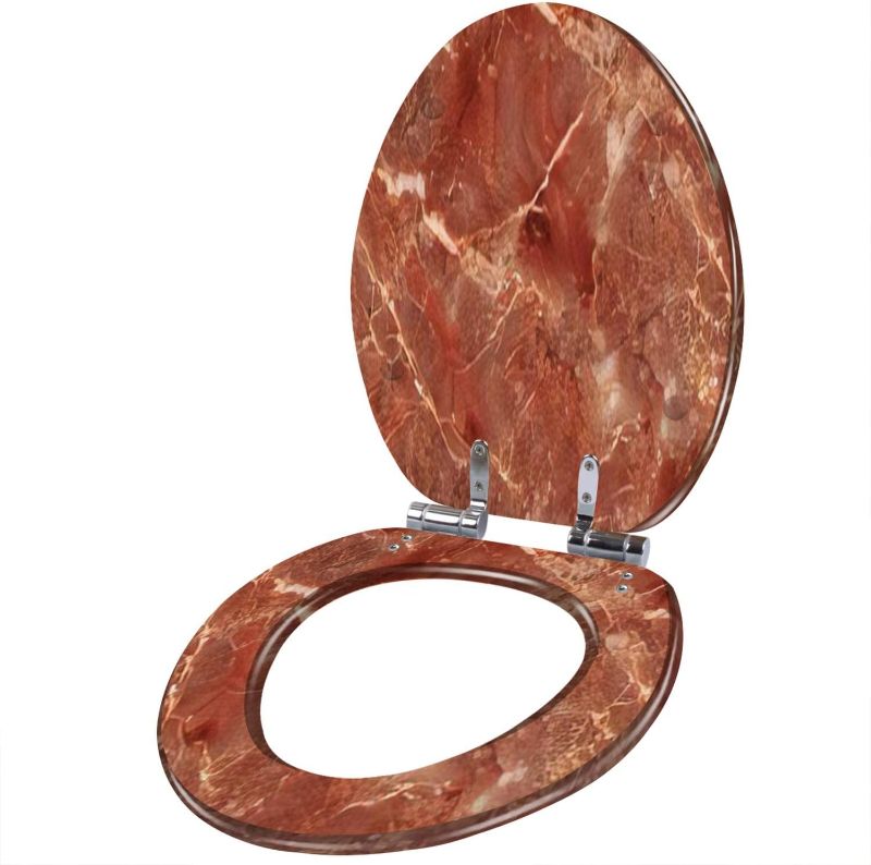 Photo 1 of 3D Red Marble Texture Golden veins Marble Texture For Interior exterior Resin Elongated Toilet Seat with Cover Quiet Close Quick Release Hinges Decorative Toilet Seat Easy to Clean Install Home Decor
**not exact picture**
