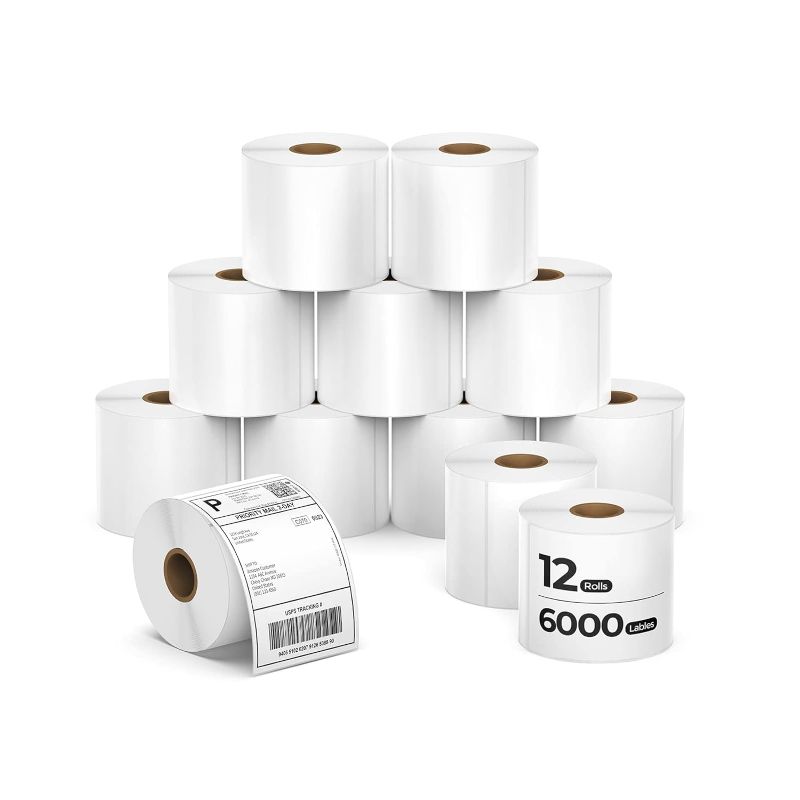 Photo 1 of MUNBYN 4x6 Inch Direct Thermal Labels,(500 Pcs per Roll), Shipping Label Paper for Thermal Printers, Permanent Adhesive Mailing Postage Labels for Shipping Packages Roll 7 rolls