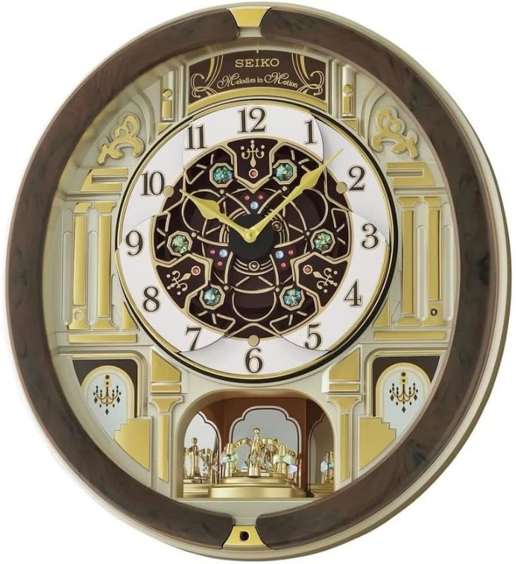 Photo 1 of Seiko Melodies in Motion Wall Clock, Golden Chandelier
