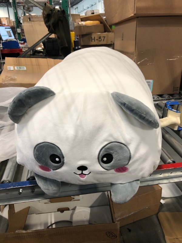 Photo 3 of AIXINI 35.5 inch Cute Panda Plush Stuffed Animal Cylindrical Body Pillow,Super Soft Cartoon Hugging Toy Gifts for Bedding, Kids Sleeping Kawaii Pillow Panda 35.5inch