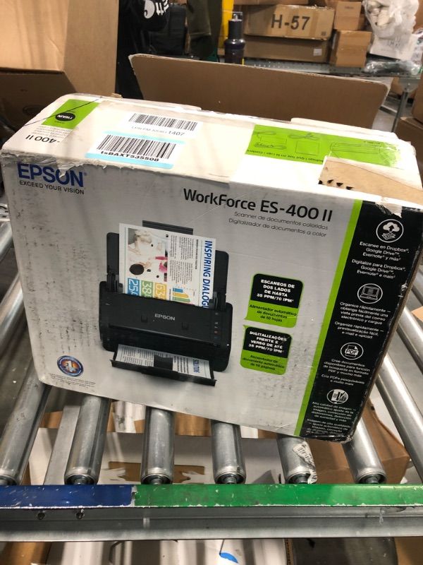 Photo 2 of Epson Workforce ES-400 II Color Duplex Desktop Document Scanner for PC and Mac, with Auto Document Feeder (ADF) and Image Adjustment Tools ES-400 II - New