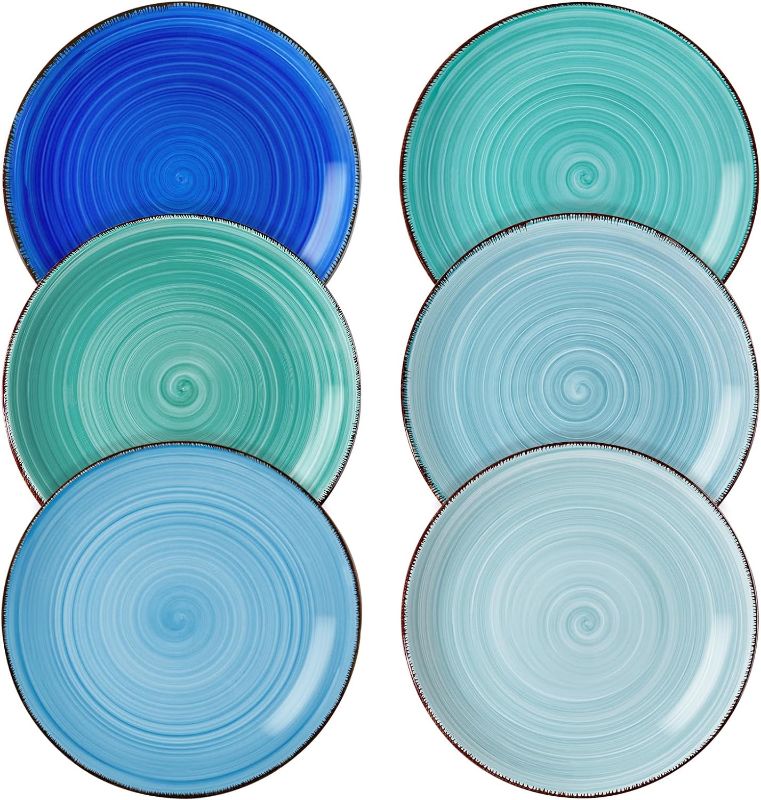 Photo 1 of vancasso Bonita Blue Salad Plate Set of 6, 7.5 Inch Ceramic Dinner Plate, Dishwasher and Microwave Safe
**not exact picture**
