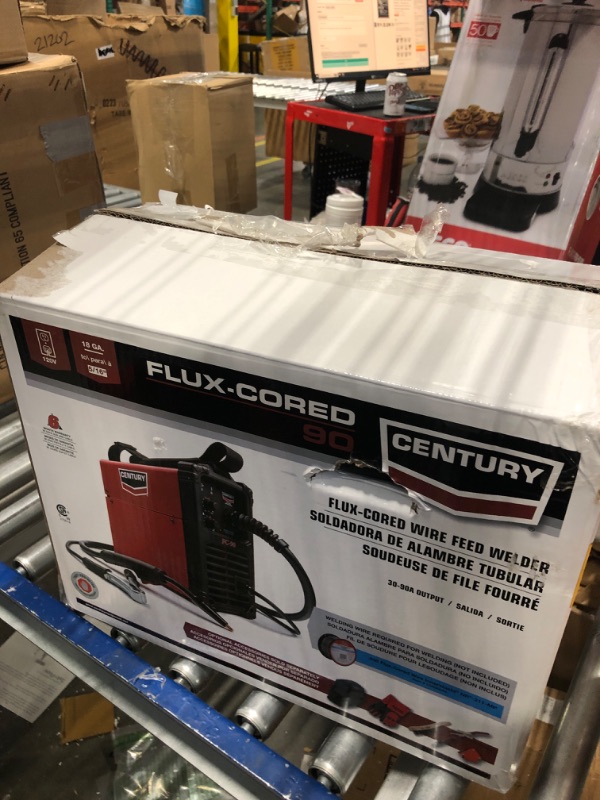 Photo 1 of Lincoln Electric FC90 Flux Core Wire Feed Welder and Gun, 90 Amp, 120V, Inverter Power Source for Easy Operation, Portable Shoulder Strap, Best for Small Welding Jobs