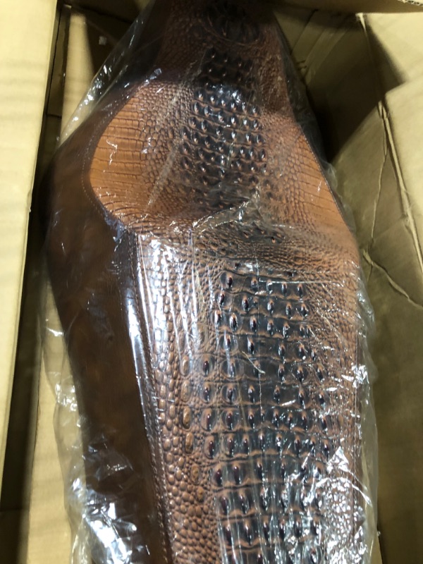 Photo 1 of DREAMIZER Motorcycle Driver Passenger Seat 2 Up Compatible with Sportster Iron 883 1200 Chopper Bobber Cafe Racer Custom - Brown?Crocodile