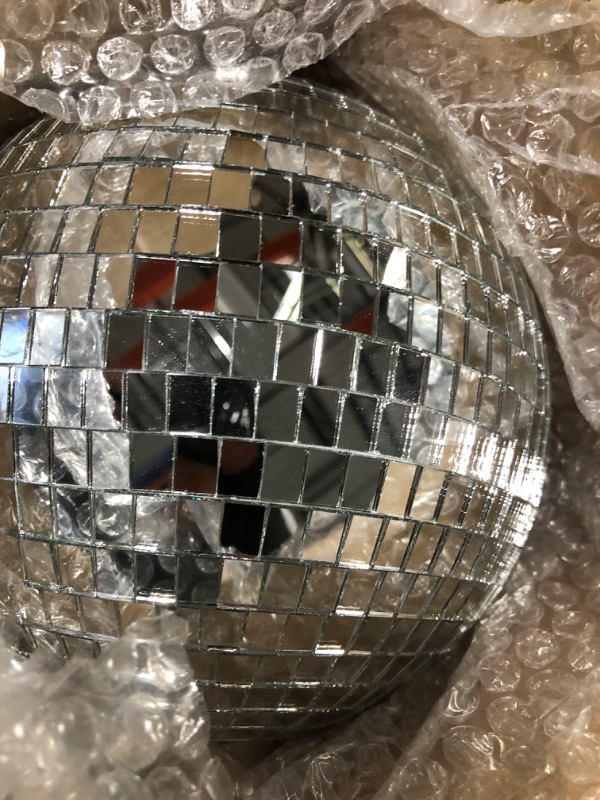 Photo 4 of Alytimes Mirror Disco Ball - 8-Inch Cool and Fun Silver Hanging Party Disco Ball –Big Party Decorations, Party Design