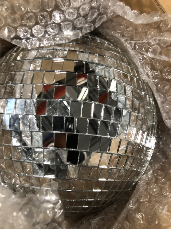 Photo 3 of Alytimes Mirror Disco Ball - 8-Inch Cool and Fun Silver Hanging Party Disco Ball –Big Party Decorations, Party Design