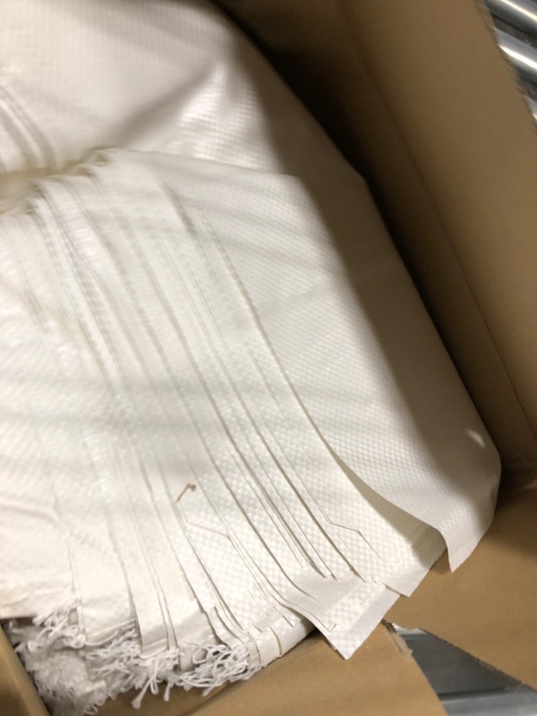 Photo 1 of KOHAND 50 Pack 18x30 Inch Empty Sand Bags, White Woven Polypropylene Sandbags for Flood Control Emergency Situation Roadblock Building Construction 50Pcs White 18x30 Inch