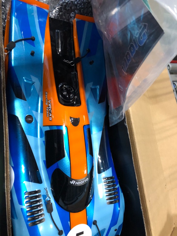 Photo 4 of AMORIL 1/10 AK-917 Fast Brushless RC Cars for Adults,Max 75mph Hobby Electric On-Road RTR Supercar with 9KG Metal Servo,3650 4300KV Brushless Motor,60A Independent ESC,Remote Control Car for Boys,Cyan Blue Brushless 1:10 Scale