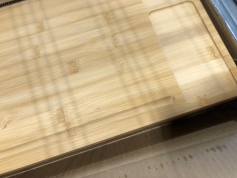 Photo 5 of 30 x 21 in Extra Large Bamboo Cutting Board and Stovetop Cover, Stove Top Cover Chopping Board with Detachable Legs and Juice Groove, Protector Board for Restaurant Kitchen Counter & Sink XXXL(30x21x3.3")