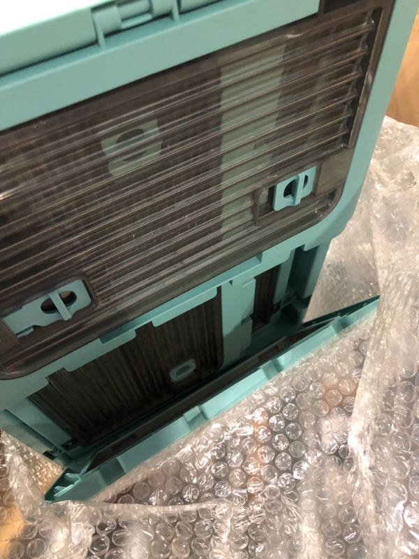 Photo 1 of Sineda 5 Pack Storage Bins with Lids - 19 Gallon Collapsible Storage Bins with Wheels and Door, Stackable Storage Bins for Clothing, Blankets, Books, Bedding and Toys.(19 Gal-4Pack, Green) 19Gal - 5Pack Green