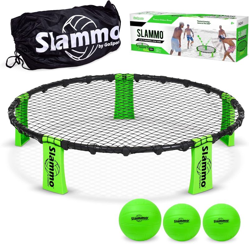 Photo 1 of GoSports Slammo Game Set (Includes 3 Balls, Carrying Case and Rules) - Outdoor Lawn, Beach & Tailgating Roundnet Game for Kids, Teens & Adults
