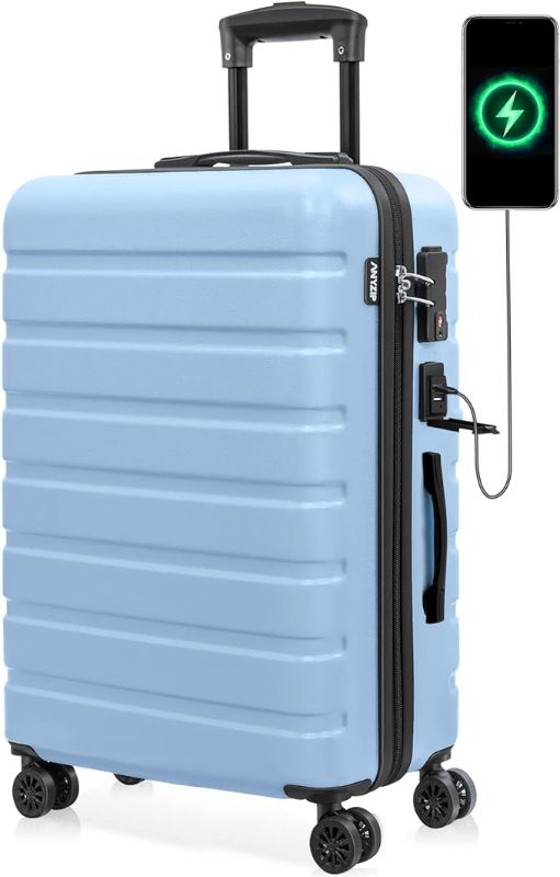 Photo 1 of AnyZip Carry On Luggage 21" Hardside PC ABS Lightweight USB Suitcase with Wheels TSA Lock
