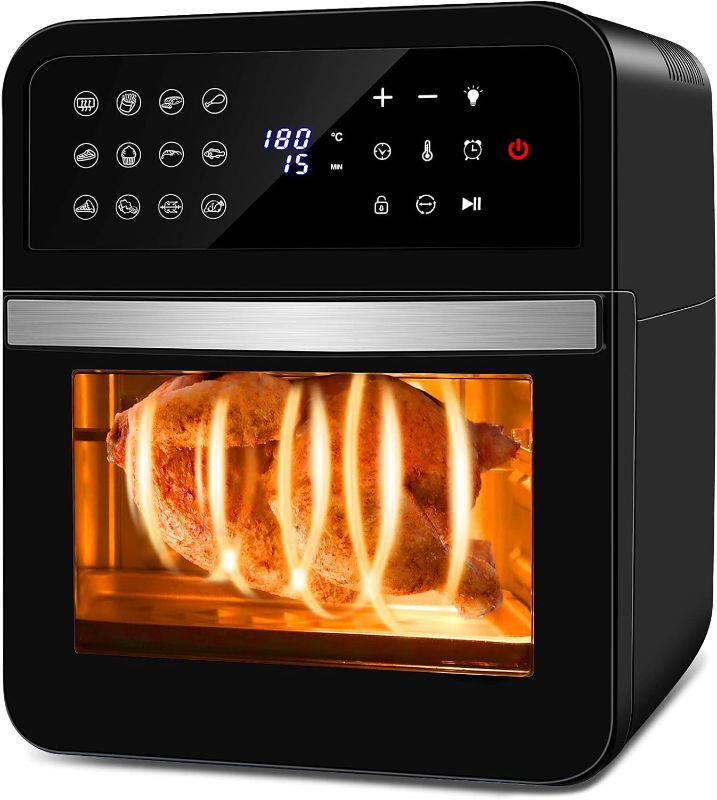 Photo 1 of Nictemaw 12.7Quarts Air Fryer Toaster Oven Combo 12-in-1 with Air Fry Air Roast Toast Broil Bake Function for Fried Chicken, Steak, Fries, Tater Tots, Chips, Shrimps, Bacon, Pizza
**not exact picture**
