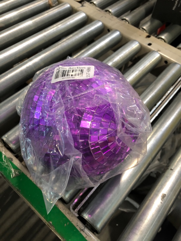 Photo 2 of 8" Mirror Disco Ball - Cool and Fun Hanging Party Disco Ball for Big Party Decorations, Party Design?Decorate (8 inch, Purple) 8 inch Purple