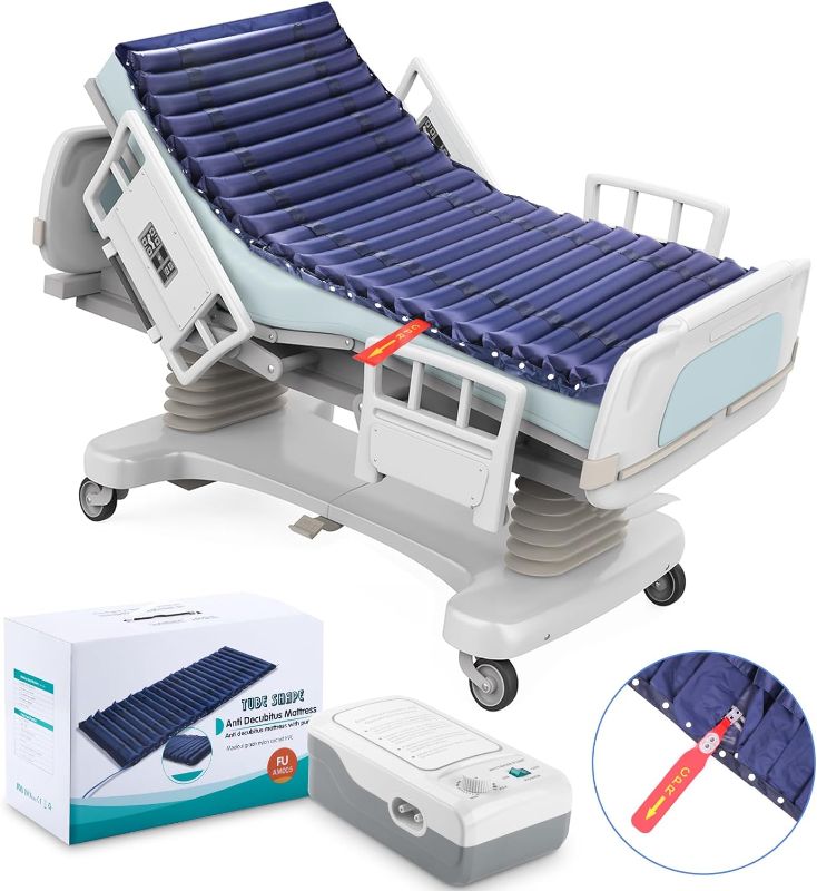 Photo 1 of Alternating Air Pressure Mattress with CPR Type, Low Air Loss Mattress Includes Ultra Quiet Pump,Hospital Bed Air Mattress Pressure Pads for Bed Sores Ulcer, Active Air Extraction Mattress