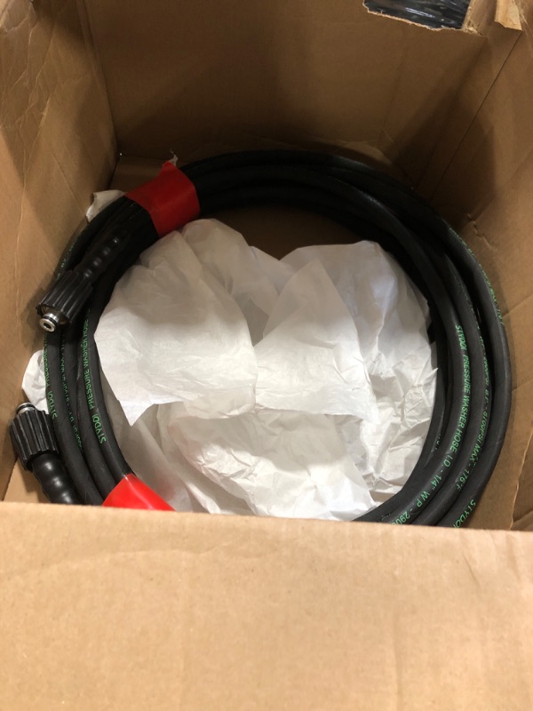 Photo 2 of *Similar Item* STYDDI Pressure Washer Hose Hot Water, Steel Braided and Rubber Jacket Power Washer Hose with M22 Fittings, 1/4" Heavy-duty Pressure Washer Replacement Hose, Kink-resistance, Max 176°F