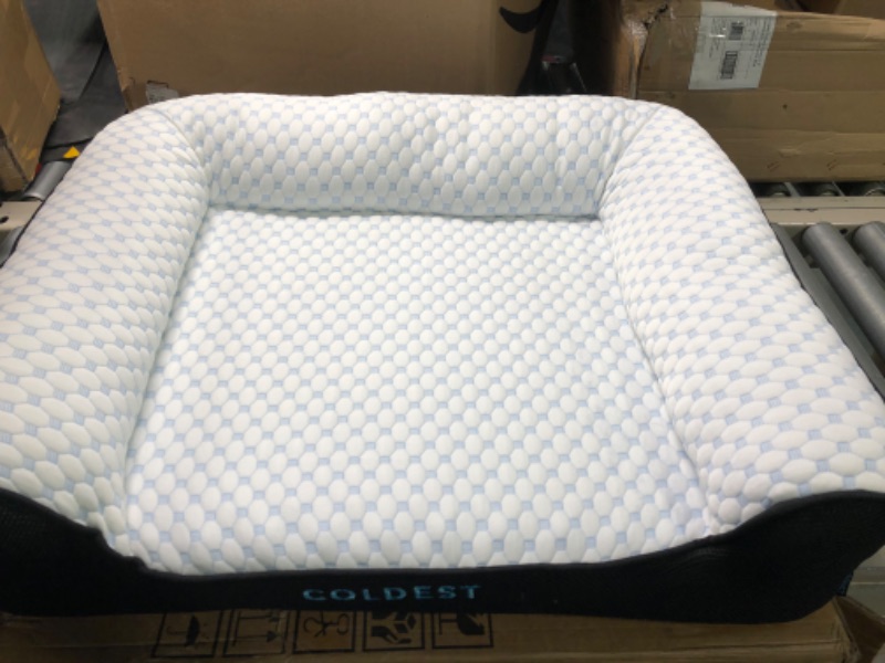 Photo 2 of Coldest Cozy Dog Bed - Cooling Small, Medium Large Dogs Beds - Best for Washable Removable Cover Comfy and Anti Slip Medium White